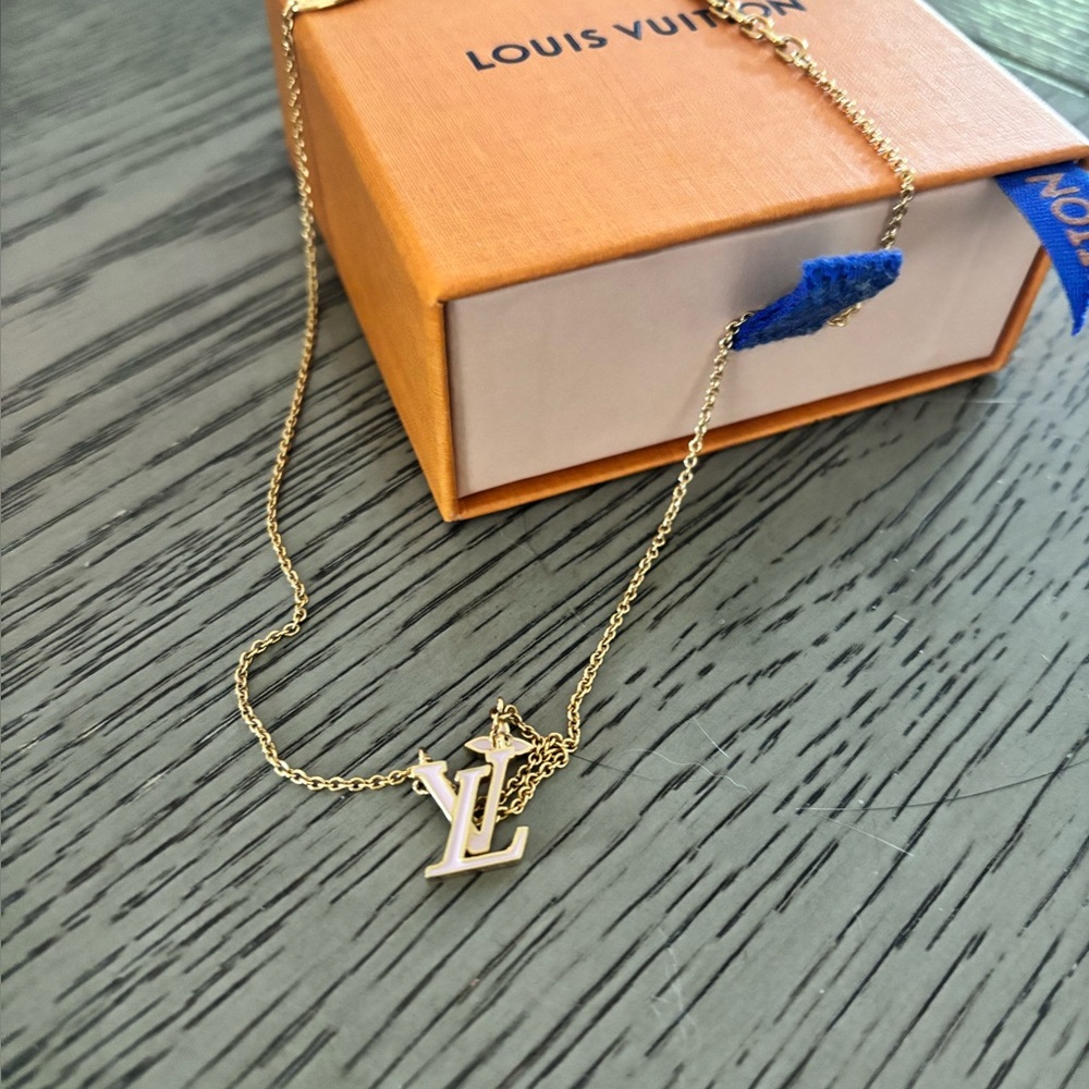 Louis Vuitton Gold LV Pendant Necklace